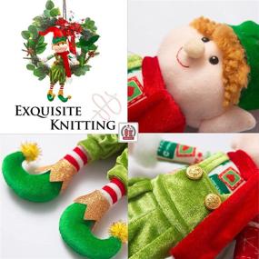 img 2 attached to 🎅 Charming 13'' Elf Christmas Wreath with Plush Doll - Ideal Door & Window Decor for Festive Front Displays