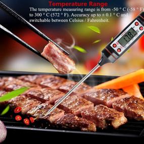 img 2 attached to 🌡️ Instant Read Meat Thermometer by BeilliGeRy with 5.7inch Food Probe for Grilling BBQ Water Oven Kitchen Oil Candy Thermometer - Includes Storage Case and Battery for Easy Cooking