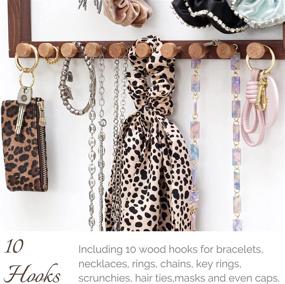 img 1 attached to 📿 Earring Holder Wall Organizer | Jewelry Hanger for Stud & Dangle Earrings | Hanging Display for Necklace, Rings, & Bracelets | Women's Walnut Color Earring Organizer