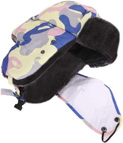 img 2 attached to 🎩 Starsouce Kids Winter Trapper Hat with Thermal Fleece Russian Cap, Ushanka Earflap Hat with Cover