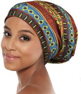 🌺 gorgeous african print extra large satin bonnet hair wrap for curly hair, locs - perfect sleep cap for black women logo