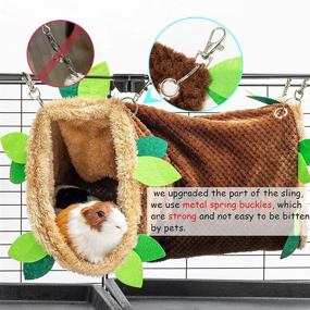 img 1 attached to 🏠 Cozy Plush Hanging Tunnel Hammock for Small Animals - Perfect Cage Hideout & Swing for Guinea-Pigs, Hamsters, Ferrets, Rats, Mice, Parrots, Chinchillas, and Flying Squirrels - Ideal Pet Hammock for Playtime and Rest