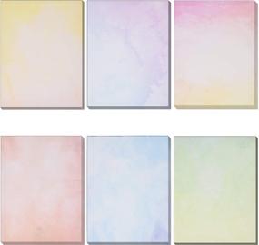 img 4 attached to 🎨 120 Pack Watercolor Stationery Paper Set: 6 Designs, Double Sided, 8.5"X 11" - Perfect for Calligraphy, Printing, Scrapbooking, Letterhead, Certificates & Invitations