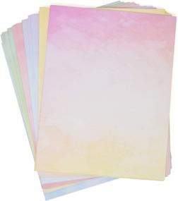 img 3 attached to 🎨 120 Pack Watercolor Stationery Paper Set: 6 Designs, Double Sided, 8.5"X 11" - Perfect for Calligraphy, Printing, Scrapbooking, Letterhead, Certificates & Invitations