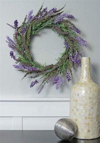 img 2 attached to 🌸 Spring Lavender Wreath - 17 Inch Size with Vine Wrapped Base