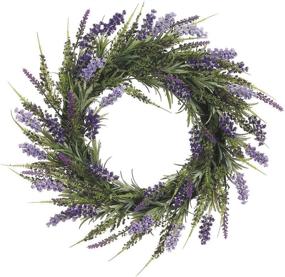 img 3 attached to 🌸 Spring Lavender Wreath - 17 Inch Size with Vine Wrapped Base