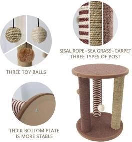 img 1 attached to 🐱 SONGWAY Cat Tree Furniture: Sisal Scratching Posts, Carpet Base, Interactive Toy - Ultimate Grooming and Rubbing Haven for Cats