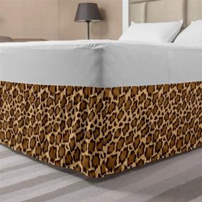 img 3 attached to Ambesonne Leopard Print Elastic Bed Skirt, Stylish and Versatile Panther Design, Queen Size Brown Caramel Wrap Around Fabric Bedskirt with Dust Ruffle - Perfect for Your Bedroom!