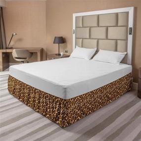 img 2 attached to Ambesonne Leopard Print Elastic Bed Skirt, Stylish and Versatile Panther Design, Queen Size Brown Caramel Wrap Around Fabric Bedskirt with Dust Ruffle - Perfect for Your Bedroom!
