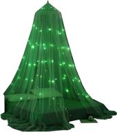 🌟 octorose glow in the dark star bed canopy mosquito net - ideal for cribs to king size beds (black) - 23" diameter, 98" high, 472" around the bottom logo