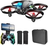 b-qtech k10 drone remote control toys for kids, gift-ready with compact storage box. features 2 cameras, gravity sensing sensor, height hold. logo