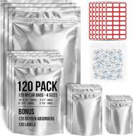 🛍️ sealtek 120 mylar bags with oxygen absorbers - 4.5 mil, sizes 10x15, 6x9, 4x7, 3x5 - resealable smell proof ziplock bags for food storage and dispensary packaging logo