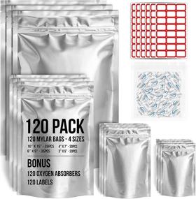 img 4 attached to 🛍️ Sealtek 120 Mylar Bags with Oxygen Absorbers - 4.5 mil, Sizes 10x15, 6x9, 4x7, 3x5 - Resealable Smell Proof Ziplock Bags for Food Storage and Dispensary Packaging