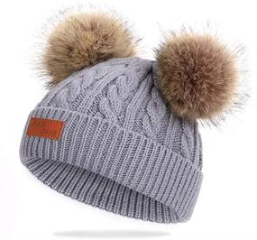 img 1 attached to Winter Double Girls' Woolen Toddler Beanie - Fashionable and Warm Accessories