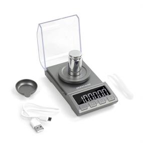 img 4 attached to NEWACALOX Digital Milligram Scale: High Precision 100g x 0.001g 📊 for Jewelry & Reloading, with Calibration Weights, Tweezers, Weighing Pans, USB Cable