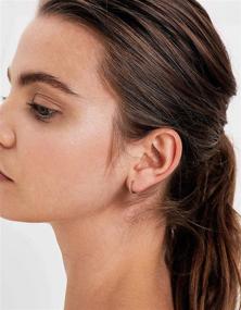 img 2 attached to 🌟 Kainier 18K Gold Plated Mini Hoop Earrings with Cubic Zirconia, Hypoallergenic Ear Cuff Cartilage Earring for Women and Girls in Rose/Gold