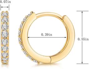 img 3 attached to 🌟 Kainier 18K Gold Plated Mini Hoop Earrings with Cubic Zirconia, Hypoallergenic Ear Cuff Cartilage Earring for Women and Girls in Rose/Gold