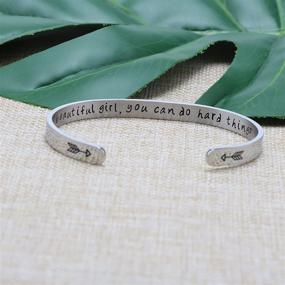 img 1 attached to 🤗 JoycuFF Bracelets for Women - Funny Inspirational Gifts for Sisters - Sister to Sister Jewelry - Mantra Cuff Bangle