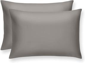 img 4 attached to 🛏️ MiracleMade Pillow Cases: Signature Silver Infused, 350 Thread Count Supima Cotton, Ultra Breathable Bedding, Percale - Stone (Standard Size)