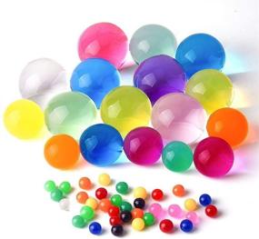 img 1 attached to 🌈 Набор безопасных водных шариков: 300 штук гигантских и 20000 маленьких гелевых шариков - сенсорные игрушки и декорационный набор для детей
