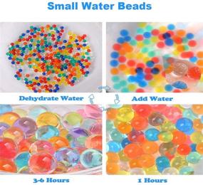 img 3 attached to 🌈 Non Toxic Water Beads Kit: 300pcs Giant & 20000 Small Gel Beads - Sensory Toys and Decoration Package for Kids