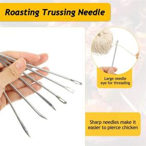 img 1 attached to 🔪 Premium Stainless Steel Roasting Trussing Needles - 6 Piece Set for Securing Stuffed Turkey, Chicken, Roasts, and Rolled Meats