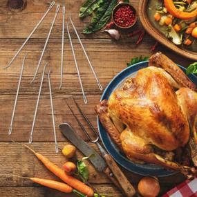 img 3 attached to 🔪 Premium Stainless Steel Roasting Trussing Needles - 6 Piece Set for Securing Stuffed Turkey, Chicken, Roasts, and Rolled Meats