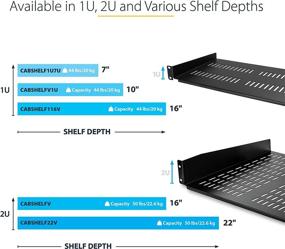 img 1 attached to 📦 StarTech.com 2U Server Rack Shelf - Universal Vented Cantilever Tray for 19-inch Network Equipment Rack & Cabinet - Heavy Duty Steel - 50lb Capacity - 16-inch Depth (CABSHELFV) in Black