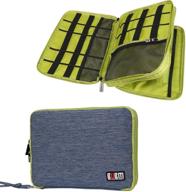 bubm travel cable organizer: efficient gear storage bag for universal electronic accessories - perfect for ipad, cords, usb flash drives, and earphones (large, blue and green) logo