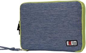img 3 attached to Органайзер для кабелей BUBM: эффективная сумка для хранения устройств универсальных электронных аксессуаров - идеально подходит для iPad, проводов, USB-флешек и наушников (большой размер, синий и зеленый)
