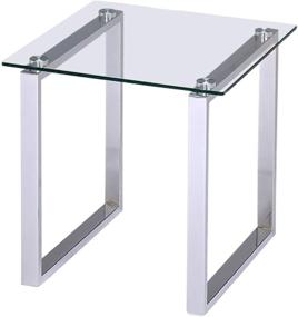 img 2 attached to Kings Brand Glass Top End Table with Sleek Chrome Finish