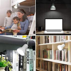 img 2 attached to 🌟 White 2-inch Desk Lamp, Portable Book Reading Light with 360° Rotation, Clamp on Desk/Table/Bunk Bed/Cupboard Home Lighting in Seven Colors