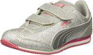 stylish and sparkly: puma kids whirlwind glitz v sneaker for maximum glam logo