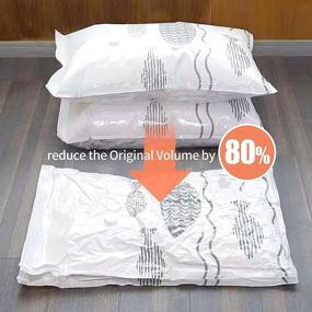 img 3 attached to 🚀 Space Saving Solution: 16 Combo Vacuum Storage Bags, Reusable Compression Bags - 8 Large, 8 Medium, Ideal for Clothes, Blankets, Pillows, Travel - Includes Durable Vacuum Sealer Bags and Hand Pump