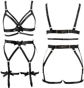 img 3 attached to Harness Strappy Lingerie Elastic Bodysuit