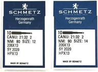 pack of 20 schmetz 206x13 size 12 &amp; 14 needles for singer 206, 306k, 319k, 320 - enhance your sewing experience! logo