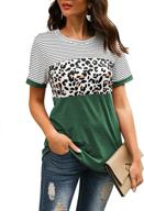 womens leopard summer sleeve striped logo