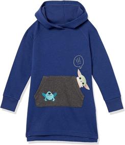 img 2 attached to Girls' Disney Star Wars Marvel Frozen Princess Fleece Hooded Dresses - Spotted Zebra Collection