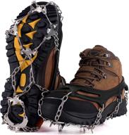 ❄️ newdoar ice cleats crampons: stay steady on ice and snow - premium stainless steel 19 spike traction grip for men, women, and kids boots – ideal for mountaineering, climbing, hiking, fishing, walking - size m, l, xl логотип