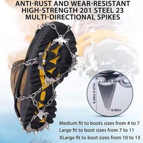 img 2 attached to ❄️ NewDoar Ice Cleats Crampons: Stay Steady on Ice and Snow - Premium Stainless Steel 19 Spike Traction Grip for Men, Women, and Kids Boots – Ideal for Mountaineering, Climbing, Hiking, Fishing, Walking - Size M, L, XL