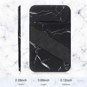 img 3 attached to 📱 Premium 6-Piece Marble Phone Card Holder: Stretch Card Sleeve, Stick-On Wallet for Cell Phone, Adhesive Phone Pouch Pocket Sticker, ID Card Case Sticker for Phone, Indoor & Outdoor Use, 6 Stylish Options