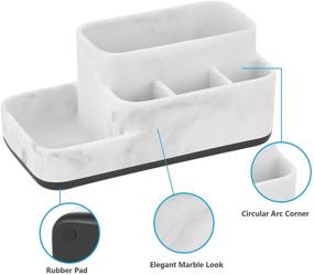 img 3 attached to 🪥 zccz White Marble Look Toothbrush Holder: Organize toothbrushes, toothpaste, razors, and makeup brushes effectively on your bathroom countertop