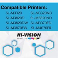 high-yield black toner replacement for samsung mlt-d203l/xaa: compatible with proxpress printer models m3320nd, m3370fd, sl-m3820dw, m3870fw, m4020nd, m4070fr - hi-vision mltd203l cartridge logo