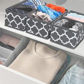 img 1 attached to 📦 Efficient Closet Organization with Foldable Drawer Organizers: Set of 6 Grey Lantern Print Storage Bins for Underwear, Clothes, Bras, Socks, Lingerie, and Baby Clothing