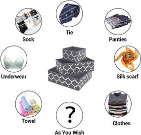 img 2 attached to 📦 Efficient Closet Organization with Foldable Drawer Organizers: Set of 6 Grey Lantern Print Storage Bins for Underwear, Clothes, Bras, Socks, Lingerie, and Baby Clothing