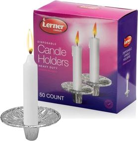 img 3 attached to 🕯️ 50 Pack Heavy Duty Aluminum Disposable Candle Holders for Taper Candles: Effortless Elegance