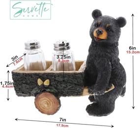 img 2 attached to 🐻 Rustic Bear with Pushcart Salt and Pepper Shaker Sets - Servette Home Kitchen Décor