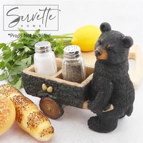 img 3 attached to 🐻 Rustic Bear with Pushcart Salt and Pepper Shaker Sets - Servette Home Kitchen Décor