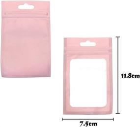 img 3 attached to Allure Maek 200 Pieces Mylar Ziplock Bags - Pink Metallic Aluminum Foil Food Storage Pouch 7.5 x 12 cm/ 3 x 4.7 Inch