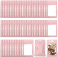 allure maek 200 pieces mylar ziplock bags - pink metallic aluminum foil food storage pouch 7.5 x 12 cm/ 3 x 4.7 inch логотип